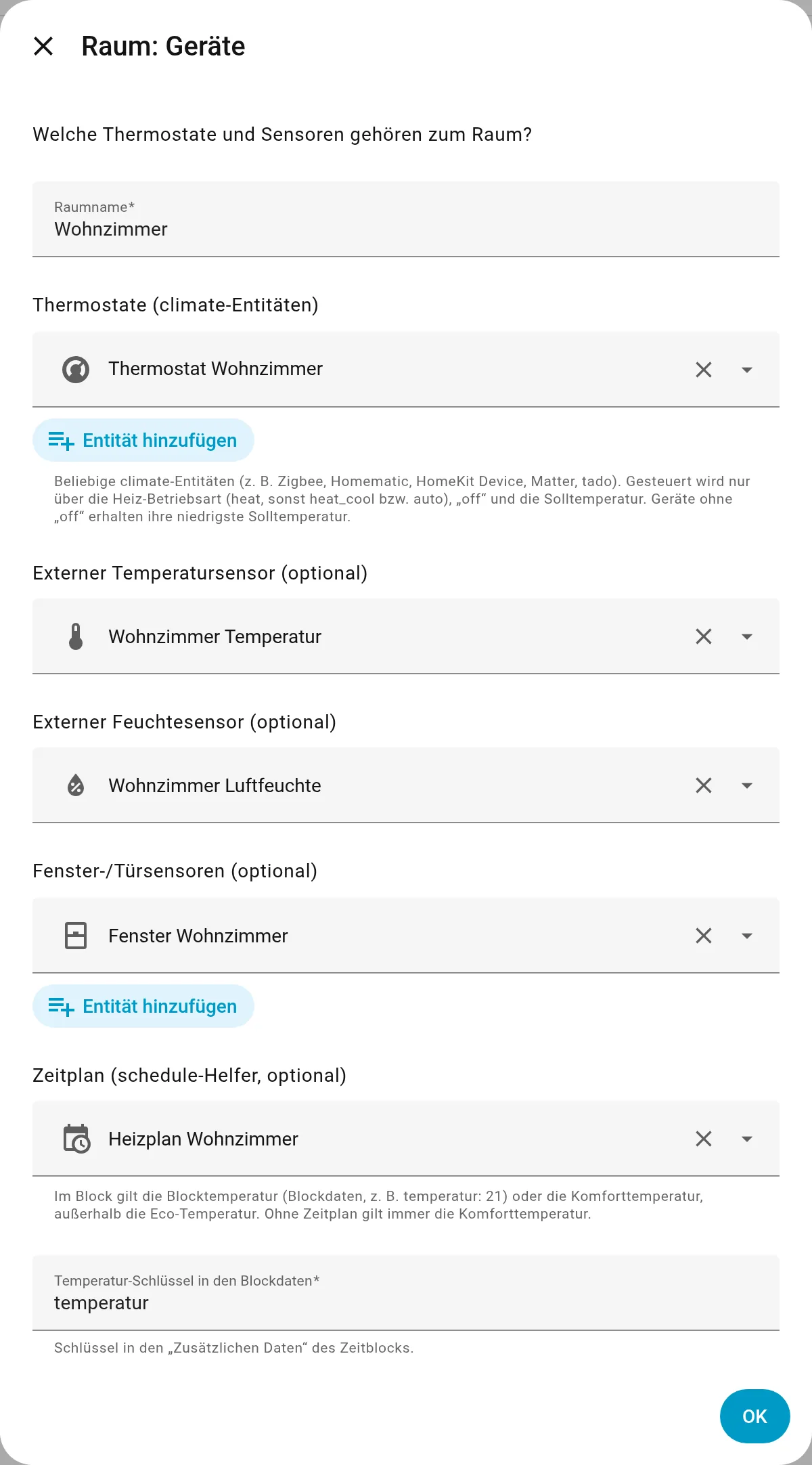 Raum einrichten